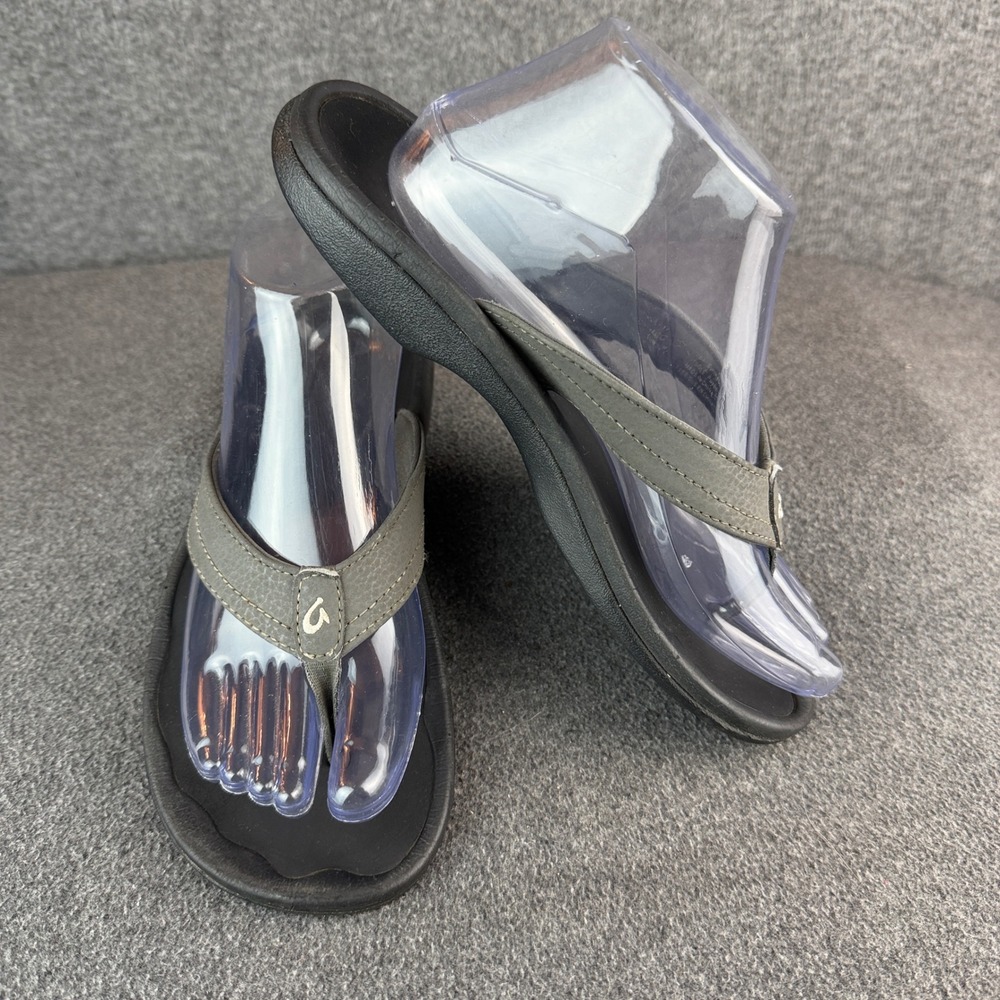 Olukai Ohana Women 7 Gray Water Friendly Flip Flop Sandals